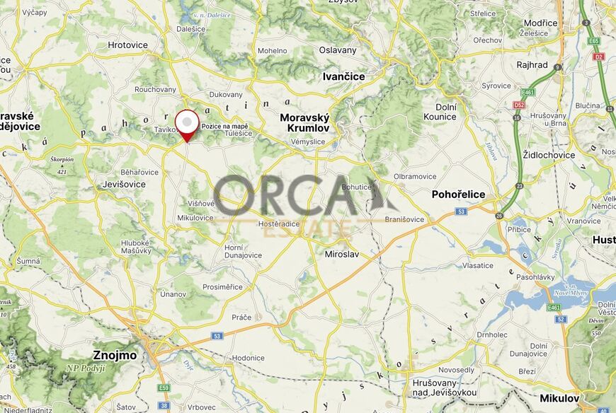 Prodej pozemku v k.ú. Tavíkovice (okres Znojmo) o výměře 1950 m2