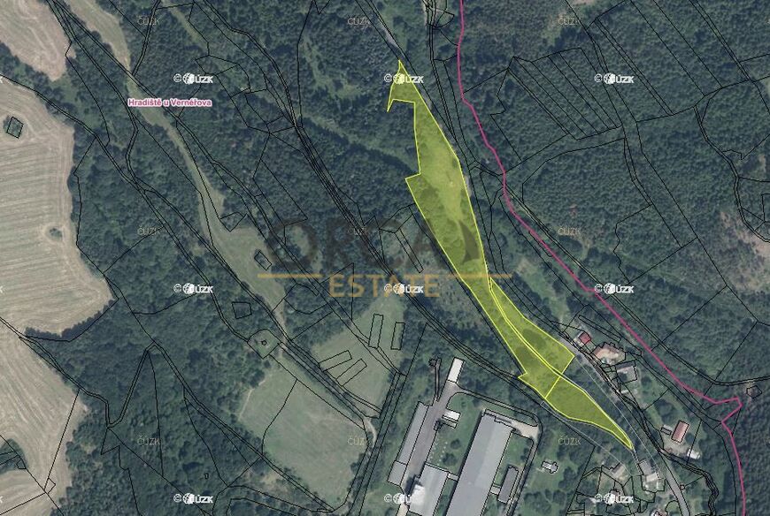 Prodej spoluvlastnického podílu 2 454 m2 v k. ú. Hradiště u Vernéřova