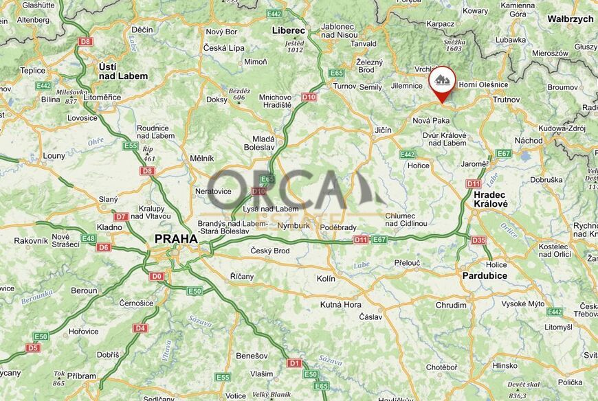 Prodej podílu 1218 m2 na pozemcích v k. ú. Horní Olešnice