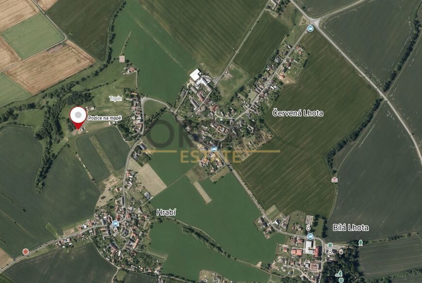 Prodej pozemků o výměře 3687 m2 v k.ú. Červená Lhota u Řimic (okres Olomouc)