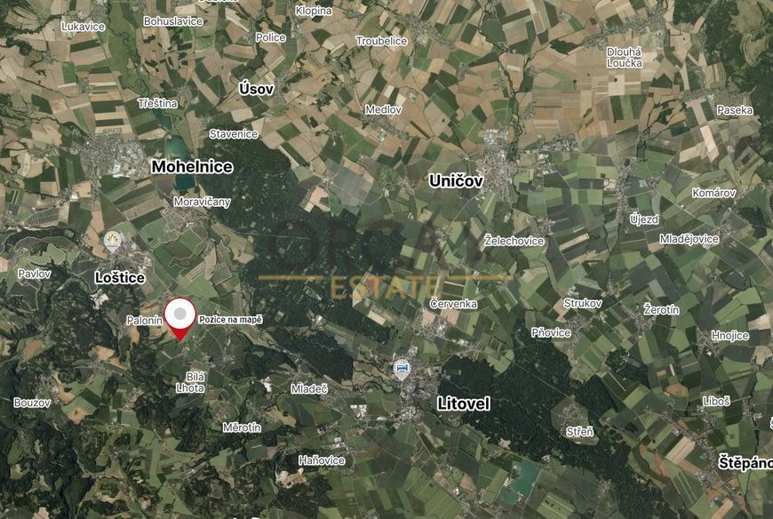 Prodej pozemků o výměře 3687 m2 v k.ú. Červená Lhota u Řimic (okres Olomouc)