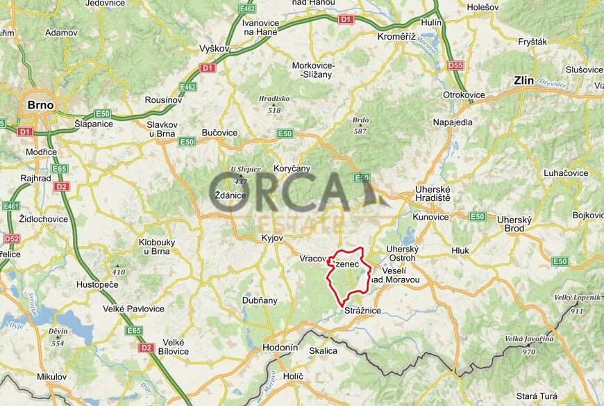 Prodej podílu 2 764 m2 na pozemcích v k.ú. Bzenec