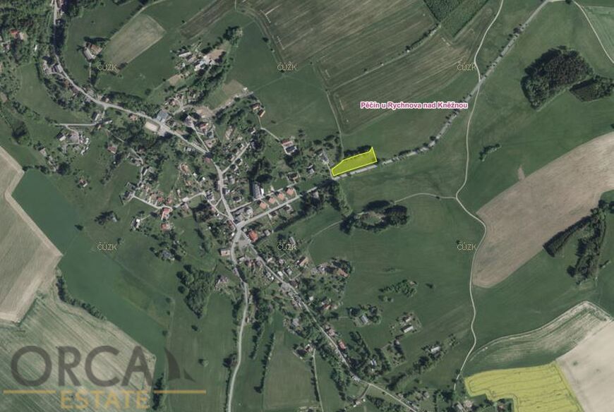Prodej investičního pozemku 3930 m2 v k.ú. Pěčín u Rychnova nad Kněžnou