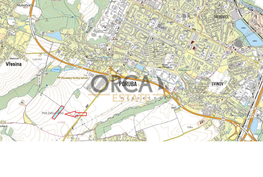 Prodej pozemků v k. ú. Poruba o výměře 3534 m2