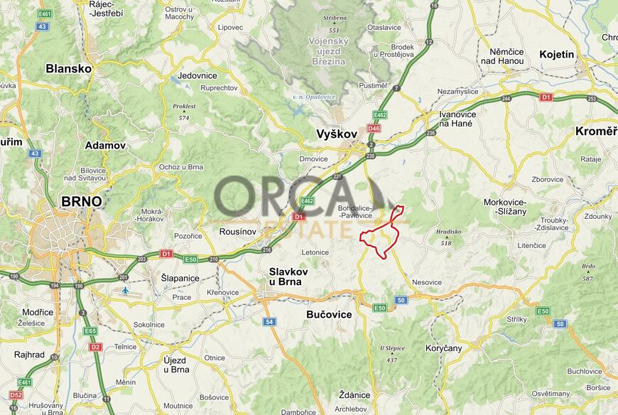 0,1 ha pozemku v k. ú. Kozlany u Vyškova