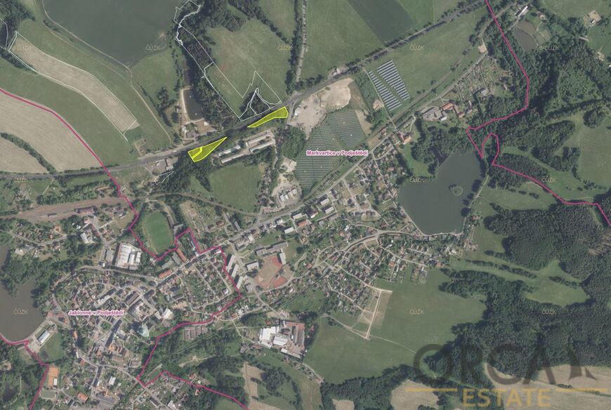 Zajímavé pozemky 2228 m2 v k. ú. Markvartice v Podještědí