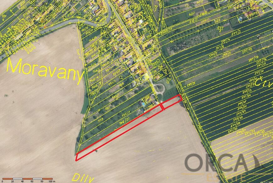 0,3 ha pozemků v k.ú. Moravany u Kyjova