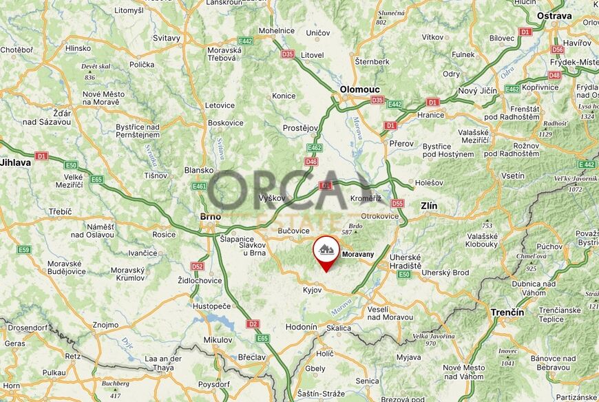 0,3 ha pozemků v k.ú. Moravany u Kyjova