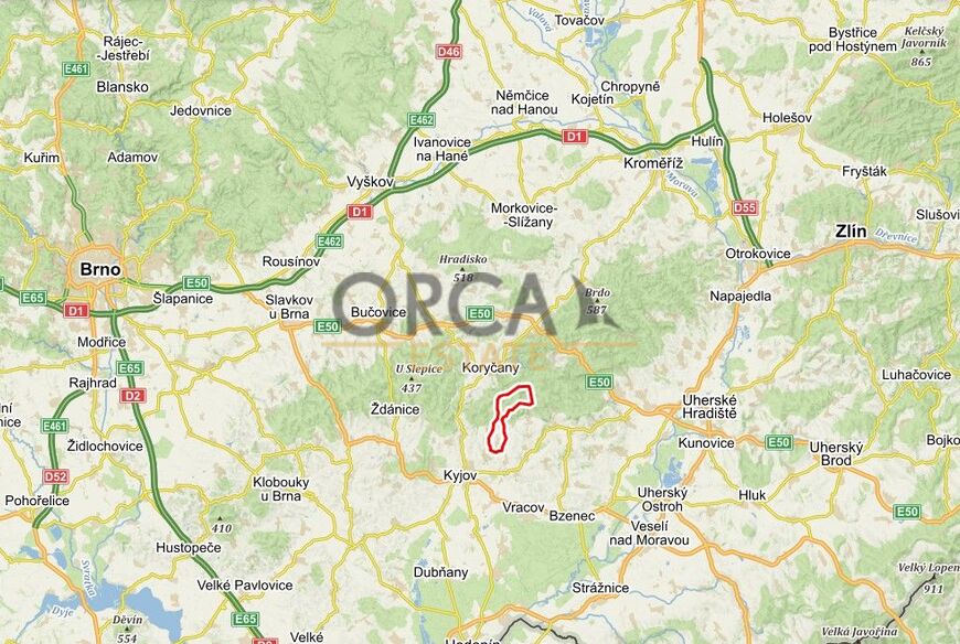 0,3 ha pozemků v k.ú. Moravany u Kyjova
