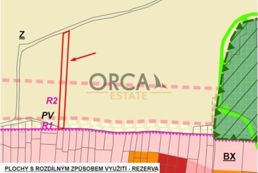 Prodej investičního pozemku 0,1 ha v k.ú. Radějov u Strážnice