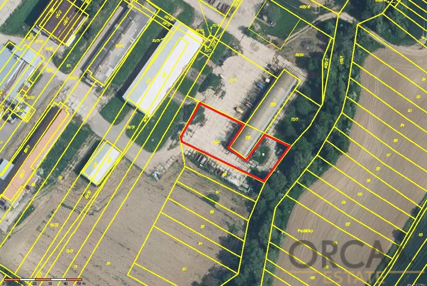 Prodej manipulační plochy v podílovém spoluvlastnictví 1214 m2 ve Skalce u Kyjova