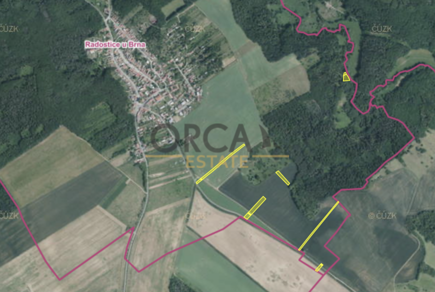 Prodej pozemků Radostice u Brna, 2372 m2