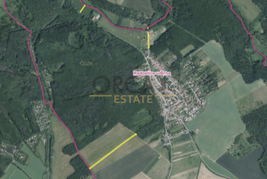 Prodej pozemků Radostice u Brna, 1328 m2