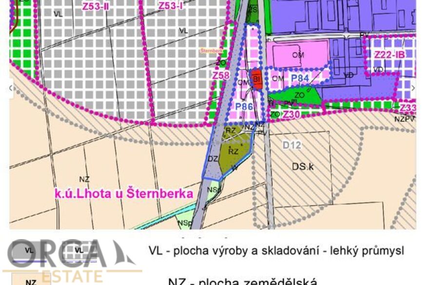 Komerční pozemky v k.ú. Lhota u Šternberka