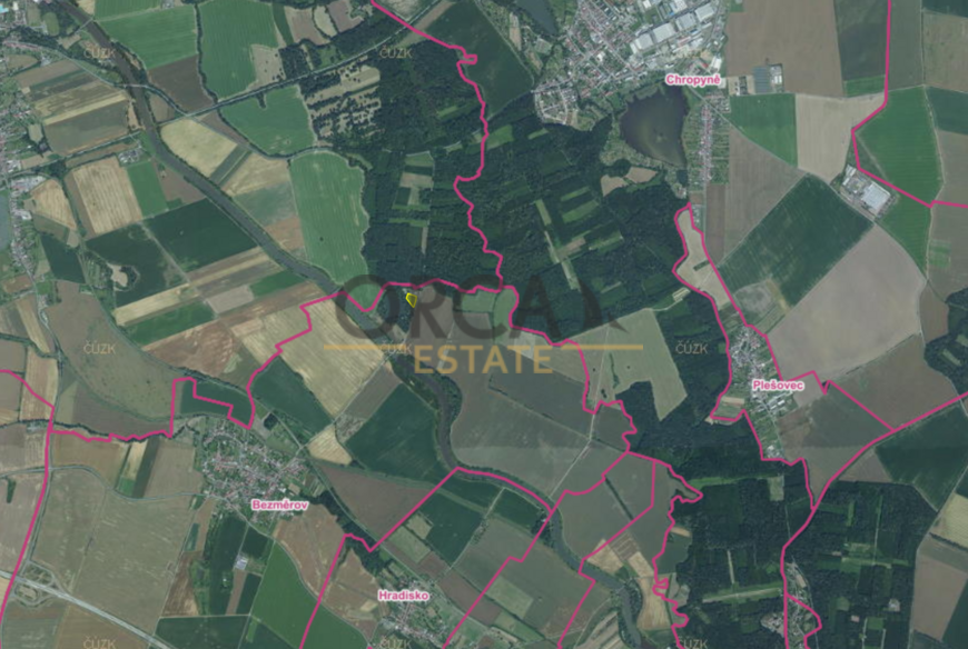 Prodej pozemku Bezměrov, 3812 m2