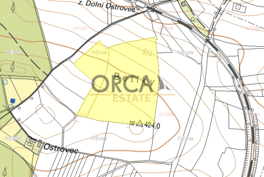 Prodej pozemků Dolní Ostrovec, 12777 m2