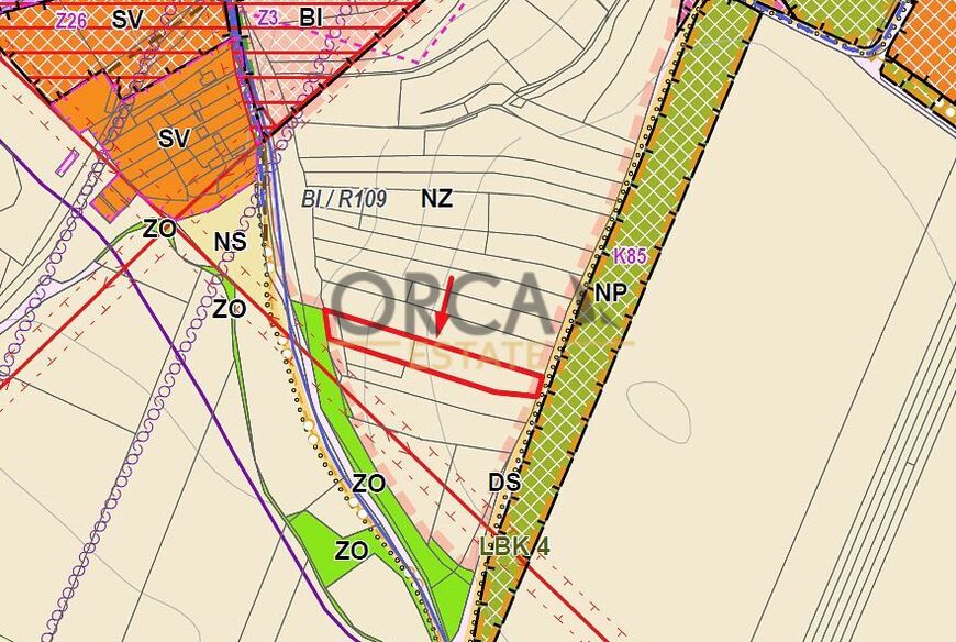 Prodej id. 3/4 podílu pozemků o výměře 2279 m2 v k.ú. Hustopeče u Brna (okres Břeclav)