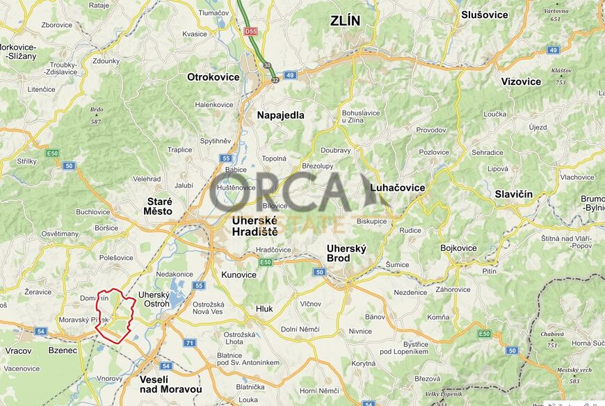 Návrhové plochy smíšené výrobní, pozemek v k. ú. Moravský Písek o výměře 1125 m2
