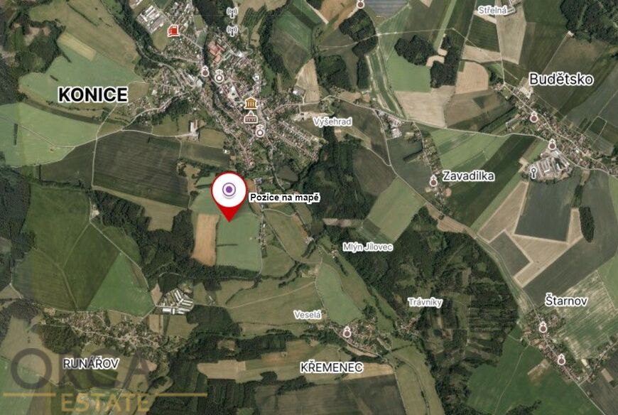 Prodej 1740 m2 orné půdy v k.ú. Konice