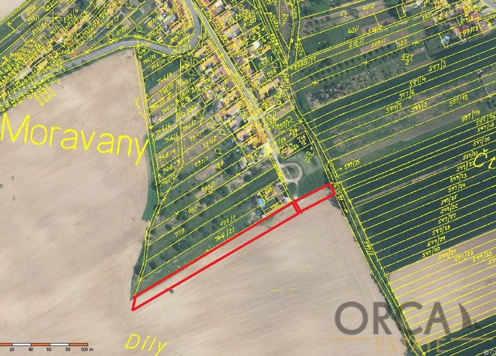 0,3 ha pozemků v k.ú. Moravany u Kyjova
